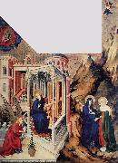 BROEDERLAM, Melchior The Annunciation and the Visitation d oil on canvas